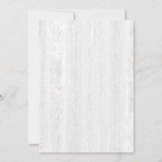 バラ素朴フローラシックホワイトウッドブライダルシャワー 招待状 (裏面)