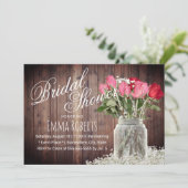 バラ素朴フローラメイスンジャーブライダルシャワー 招待状 (スタンド正面)