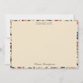 バラ素朴ベージュフラワーブライダルシャワーカスタム サンキューカード (正面)