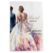 バラ素朴ボーフローラブライダルシャワー ミディアムペーパーバッグ (正面)