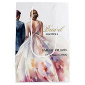 バラ素朴ボーフローラブライダルシャワー ミディアムペーパーバッグ (裏面)