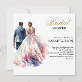 バラ素朴ボーフローラブライダルシャワー 招待状 (正面)