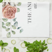 バラ素朴ユーカリフローラ植物学 キッチンタオル (折り畳み)