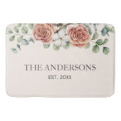 バラ素朴ユーカリフローラ植物学 バスマット (正面)