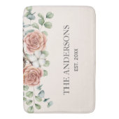 バラ素朴ユーカリフローラ植物学 バスマット (正面縦)