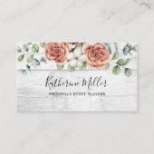 バラ素朴ユーカリフローラ植物木材 名刺 (正面)