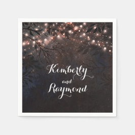 バラ素朴金ゴールドカントリー結婚ナイト スタンダードカクテルナプキン