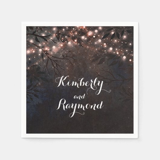 バラ素朴金ゴールドカントリー結婚ナイト スタンダードカクテルナプキン (正面)