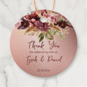 バラ素朴金ゴールドテラコッタバラ秋の結婚式 フェイバータグ (正面)