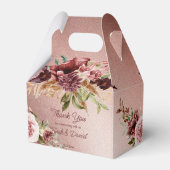 バラ素朴金ゴールドテラコッタバラ秋の結婚式 フェイバーボックス (裏面サイド)