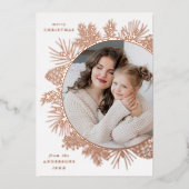 バラ素朴金ゴールドピネコーンフォト 箔シーズンカード (正面)