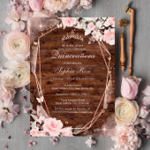 バラ素朴金ゴールドピンクバタフライフローラキンセアニェラ 箔招待状