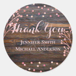 バラ素朴金ゴールド結婚ズピンクウッドバジェット ラウンドシール