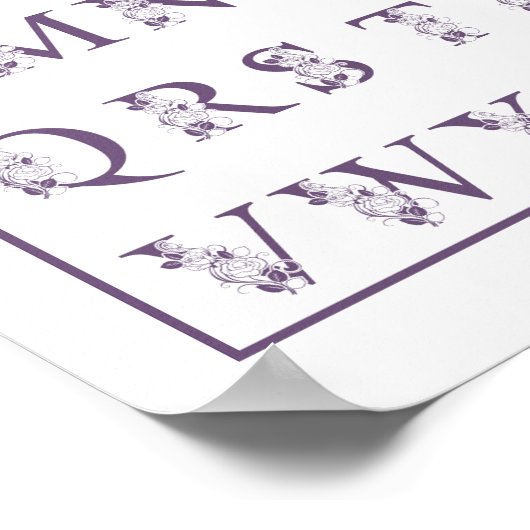 バラ紫アルファベットポスター ポスター (角)