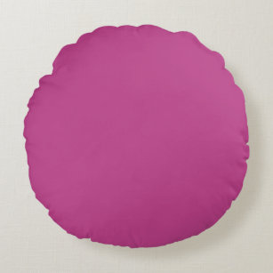 バラ紫無地の色プリント、ダークマゼンタピンク ラウンドクッション