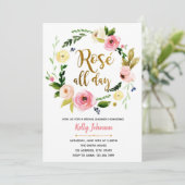 バラ終日のブライダルシャワーの招待 招待状 (スタンド正面)