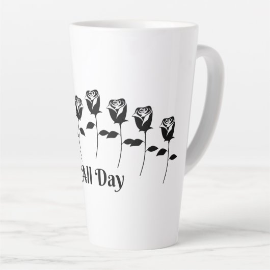 バラ終日 カフェラテマグ (右アングル)