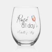 バラ終日 ステムなしワイングラス (正面)