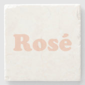 "バラ終日"バラライトピンク白 ストーンコースター (正面)