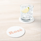 "バラ終日"バラライトピンク白 ラウンドペーパーコースター (インサイチュ)