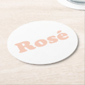 "バラ終日"バラライトピンク白 ラウンドペーパーコースター (アングル)