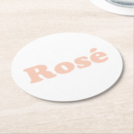 "バラ終日"バラライトピンク白 ラウンドペーパーコースター