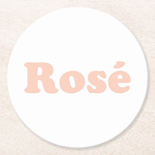 "バラ終日"バラライトピンク白 ラウンドペーパーコースター (正面)