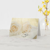 バラ結婚と聖書の指輪 カード (黄色い花)
