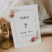 バラ結婚のテーブルカードテンプレート 招待状