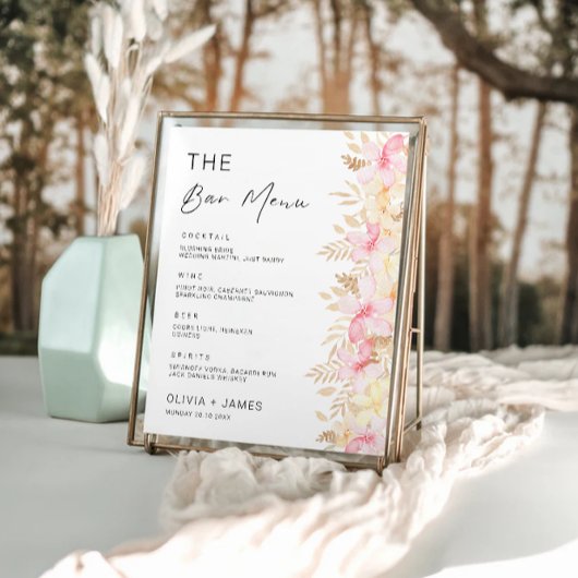 バラ結婚のバーの署名テンプレート ポスター