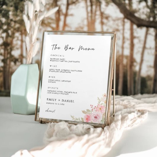 バラ結婚のバーの署名テンプレート ポスター
