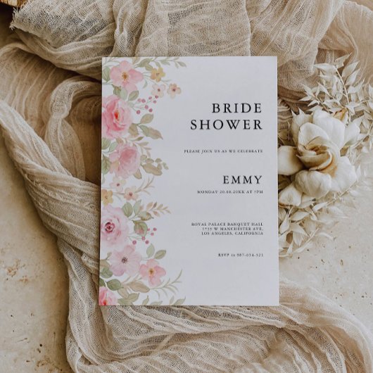 バラ結婚のブライダルシャワー招待 招待状