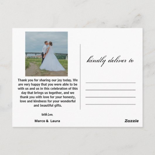 バラ結婚の感謝してい君葉書 ポストカード (裏面)