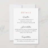 バラ結婚の詳細Qrコード格納装置カード 招待状 (正面)