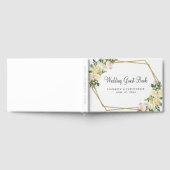 バラ結婚ズホワイト金ゴールドフレームウォーターカラーシック ゲストブック (全面)