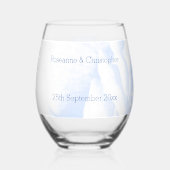 バラ結婚デザイン ステムなしワイングラス (正面)