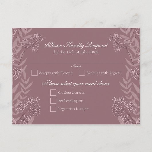 バラ結婚トープヴィンテージ植物学 シーズンポストカード (正面)