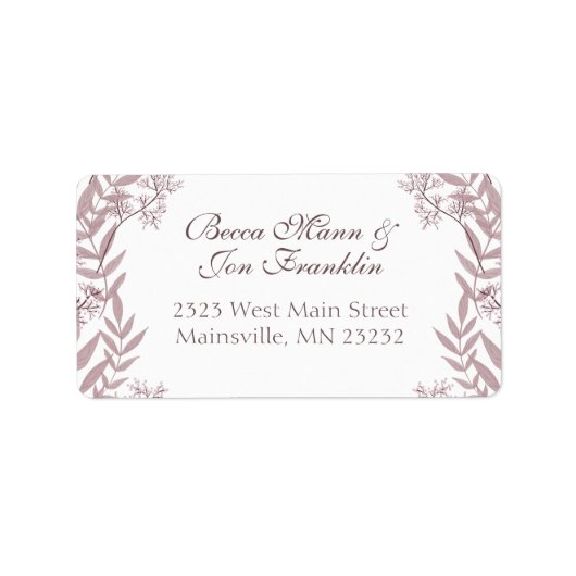 バラ結婚トープヴィンテージ植物学 ラベル (正面)