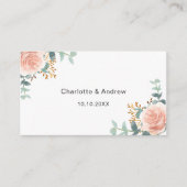 バラ結婚フラワー対応サイトQRコードRSVP エンクロージャーカード (正面)