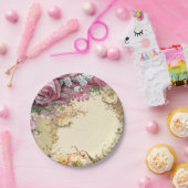 バラ結婚プレート ペーパープレート (パーティー)