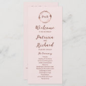 バラ結婚モノグラム式プログラム4x9カード (正面/裏面)