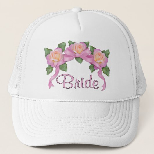 バラ結婚リボン – Bride キャップ (正面)