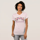 バラ結婚リボン – Bridesmaid Tシャツ (正面フル)