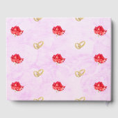 バラ結婚リングや輪 ゲストブック (裏面)