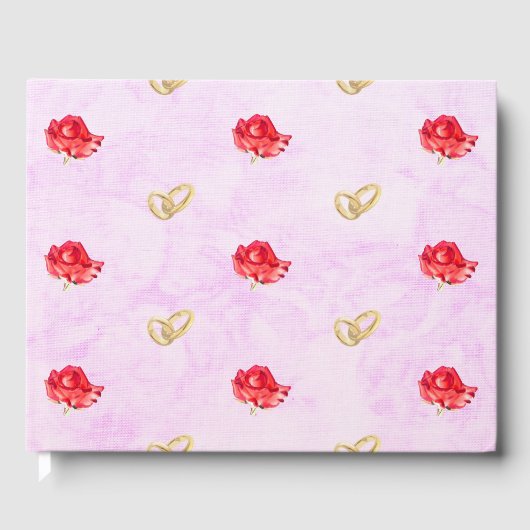 バラ結婚リングや輪 ゲストブック (正面)