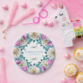 バラ結婚リース ペーパープレート (パーティー)