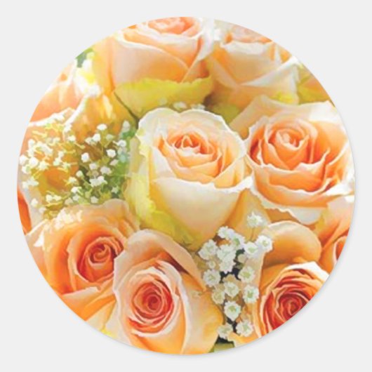 バラ結婚封筒用シールシール ラウンドシール (正面)