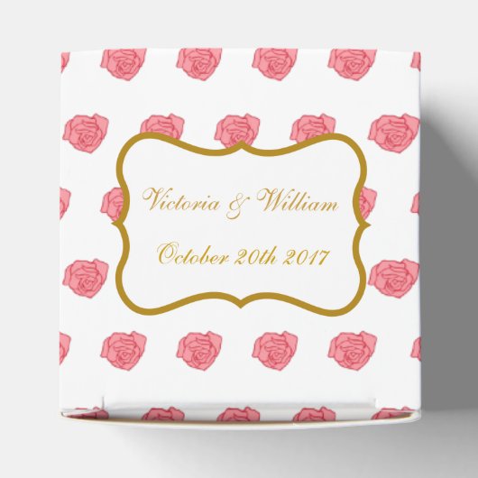 バラ結婚式の引き出物ボックス フェイバーボックス (上部)