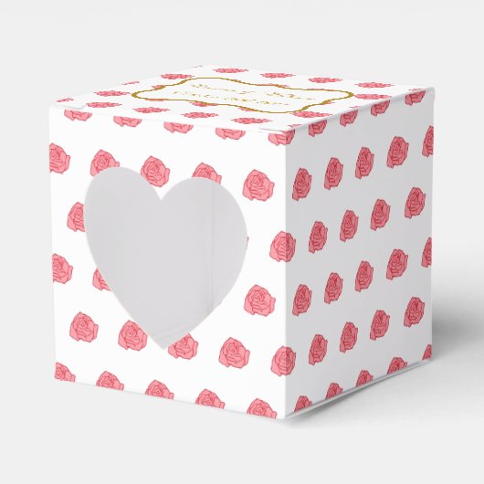 バラ結婚式の引き出物ボックス フェイバーボックス (正面サイド)