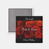 バラ結婚式の引き出物磁石テンプレート マグネット (正面/裏面)